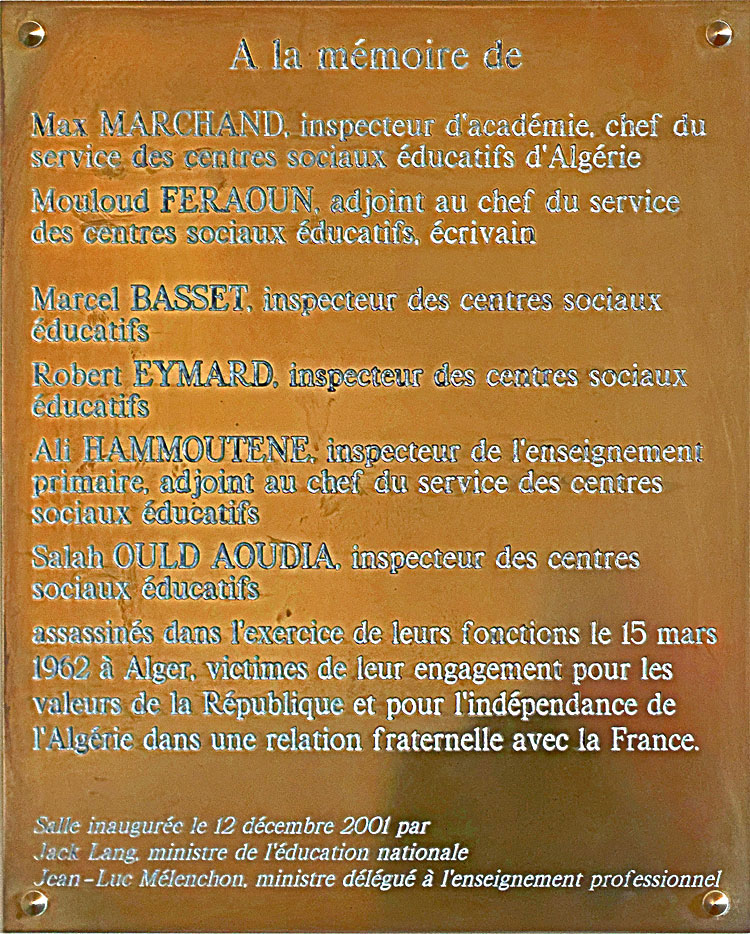 Plaque commemorative 101 rue Grenelle